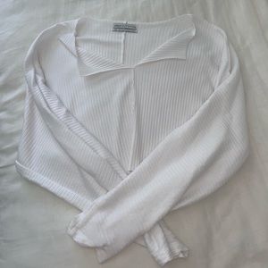 Urban outfitters flowy white cropped top